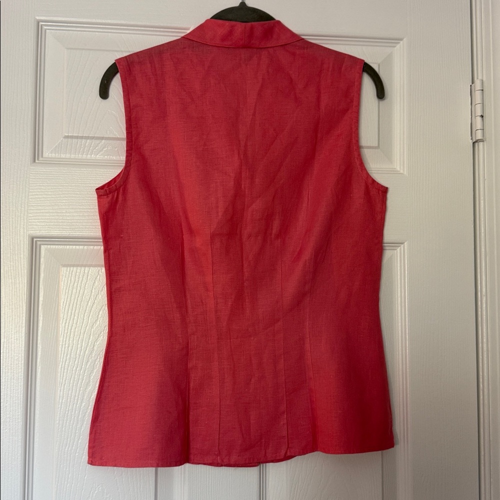 J. Peterman 100% Linen Pink Sleeveless Top, Size 6 - Picture 5 of 11